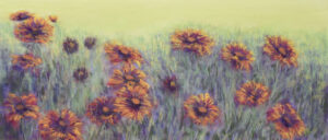 Pastel painting by Lorraine Roberts of Gaillardia (blanket) flowers
